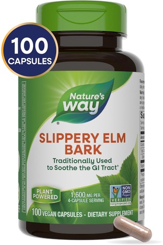 Nature's Way Slippery Elm Bark Traditional Support To Soothe The 100 Caps
