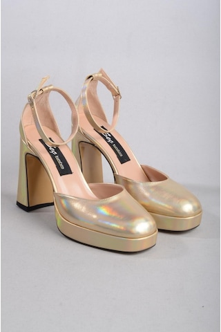 Seç Kundura Seç 8249 Platformlu Topuklu Kadın Ayakkabı Topuk: 9,5 Cm Platform: 2 Cm Altın - 37 Altın