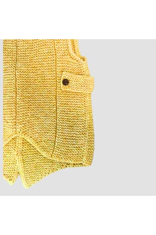 Uretti - Rukiye 7294 - El Örgüsü Erkek Çocuk Yelek 9 Yaş - Sarı