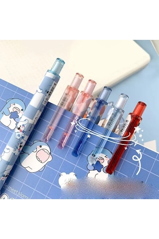 Teltree Mr.paper 6'lı Roller Kalem Seti - Hızlı Kuruyan Siyah Mürekkep, 0.1mm Uç, Plastik Gövde, Hem Sol Hem Sağ El İçin Gümüş