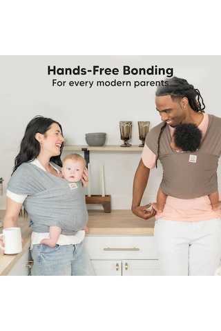 Keababies Bebek Taşıyıcısı, Nefes Alabilir, Ergonomik ve Eller Serbest Sarma Taşıyıcı Portbebe Açık Gri Tek Ebat