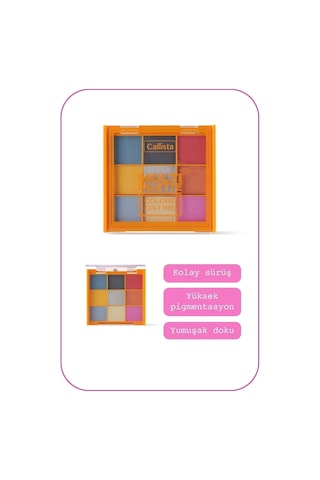 Callista Multi Palette Eyeshadow Mat Ve Işıltılı Toz Göz Farı Paleti - 101 Colors On Fire