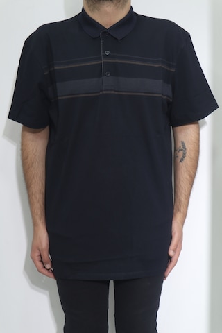 Santa Dmctekstil Erkek Desenli Spor Kesim Rahat Kalıp Polo Yaka Battal T-shirt Lacivert