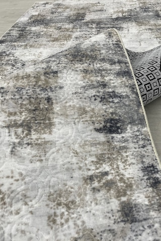 Lüle Halı Petek Dokulu Düz Renk Kaymaz Taban Yolluk Halı Lhsmptkgri2