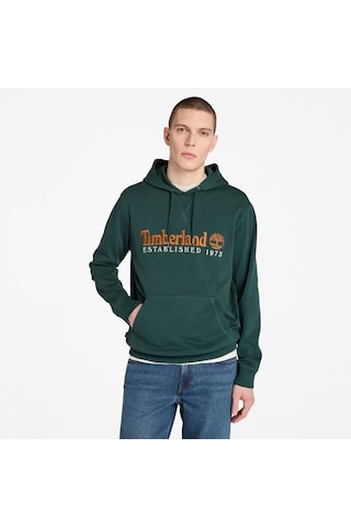Timberland Established 1973 Logo Erkek Sweatshirt Koyu Yeşil