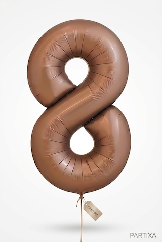 Çikolata Kahverengi Retro Rakam 8 Folyo Balon 32 İnç 8 Yaş Doğum Günü Vintage Konsept Parti Sayı Dekorasyon Balonu Çok Renkli