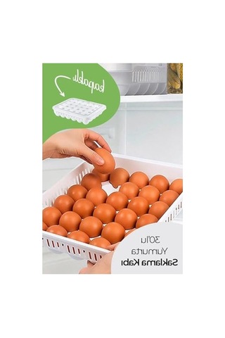 30'lu Kapaklı Yumurta Saklama Kabı, Akrilik Plastik Yapılı