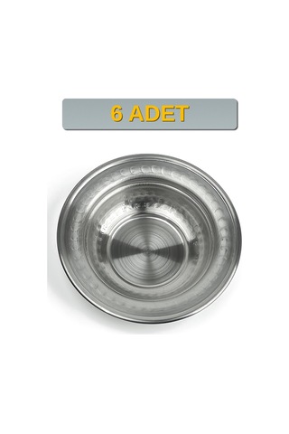 Binbir Trend 11,5 Cm Yanaklı Krom Çelik Zeytinlik Ve Kahvaltılık Kase 95 Ml Meze, Reçel, Sos Kasesi -kase1158 6 Adet