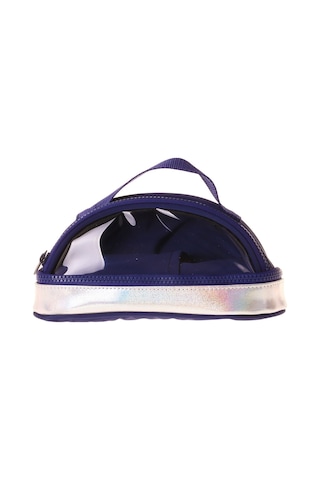 Kaukko Navy Blue Silver Parlak Kumaş Detaylı Lacivert - Gümüş Kız Çocuk Kalem Çantası/kalemlik - K1862