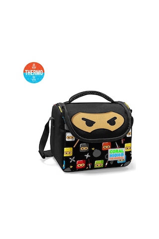 Coral High Kids Siyah Ninja Desenli Thermo Beslenme Çantası 11811