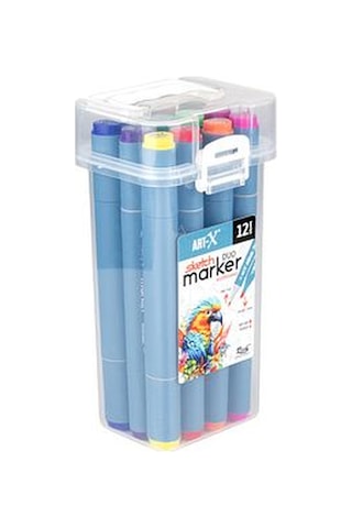 Art-x Sketch Marker Çift Taraflı Kalem Seti 12 Renk Tek Ebat Bed