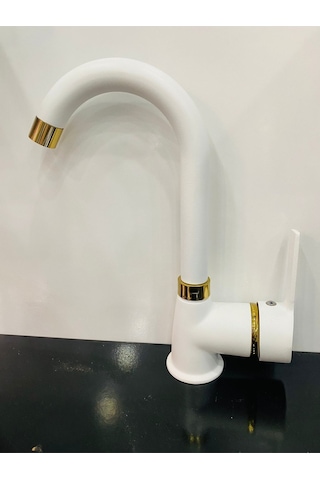 Beyaz Altın Lüx Lavabo Mix Batarya Gold
