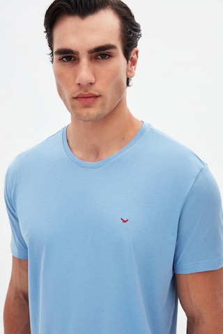 D's Damat Ds Damat Regular Fit Açık İndigo Düz Nakışlı %100 Pamuk T-shirt 4hc140632006m 7069341