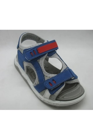 Toddler 490 Mavi Doğal Deri Anatomik Taban Çocuk Sandalet 30-35 Mavi