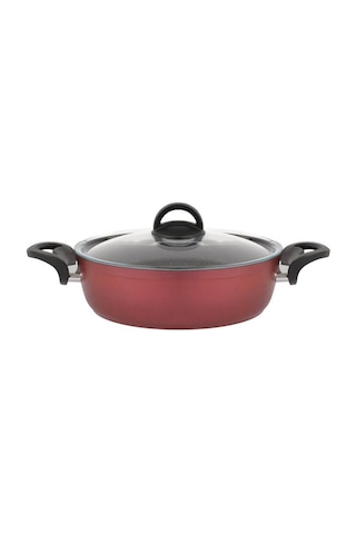 Hisar Optima Talia Granit Basık Tencere 26 Cm Bordo Inox