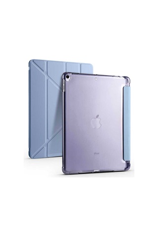 Apple Uyumlu iPad 10.2 8.nesil Kılıf Zore Tri Folding Kalem Bölmeli Standlı Kılıf Kapaklı Kılıf