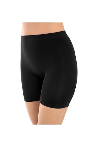 Cottonhill Premium - Kadın Siyah Ultra-rahat Seamless Yüksek Bel Uzun Paça Boxer Siyah