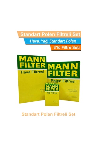 Citroen C3 1.2 Puretech Otomatik Mann Filtre Bakım Seti 2019-2024 Hava+yağ+standart Polen