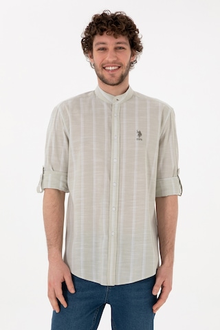 U.S. Polo Assn. Erkek Hakim Yaka Açık Haki Gömlek 50306392-VR183