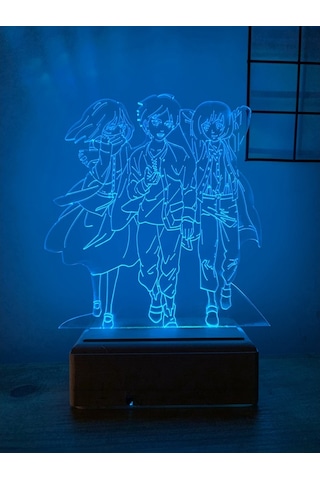 Mikasa Eren Armin Attack On Titan 16 Renk Gece Lambası