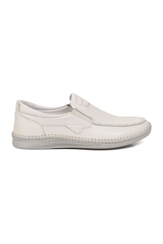 Voyager Erkek Beyaz Hakiki Deri Hafızalı Rahat Taban Şık Smart Casual Ayakkabı Loafer M741 M