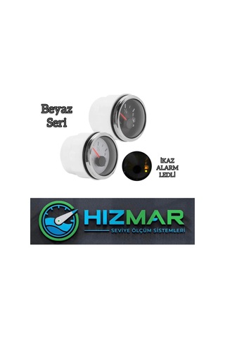 Beyaz Yakıt Seviye Göstergesi - Özel Tasarım Alarm Ikaz Ledli