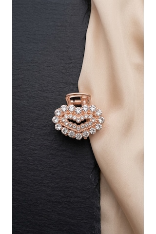 Rose Gold Kristal Taşlı 2’li Toka Seti - Şık Saç Tokası - Parlak Işıltılı Toka - Zarif ve Modern Kadın Saç Aksesuarı