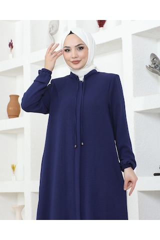Nevayla Moda Salaş Kesim Aerobin Kumaş Ferace / Lacivert - F137