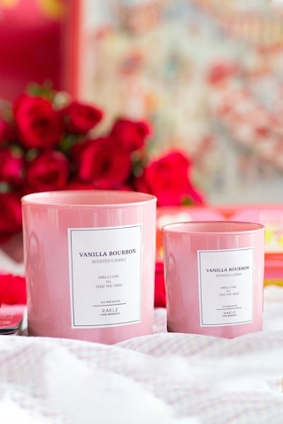 Le Jardin Vanilla Bourbon Kokulu 2'li Mum Seti Pembe 120 Gr - 200 Gr Renkli