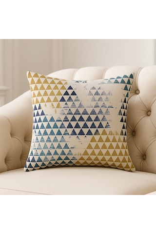 Geometrik Üçgen Desenli Modern Kırlent Kılıfı 40 x 40