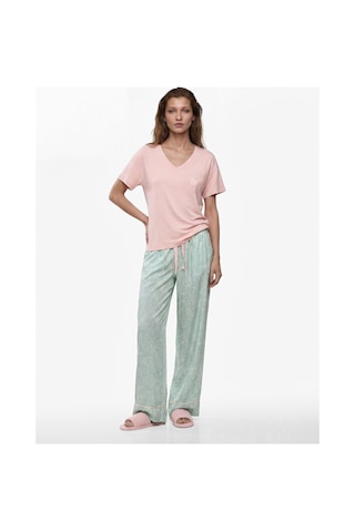 Koton V Yaka Kısa Kollu Çiçek Desenli Pijama Seti Çiçek Desenli 6slk50003mw Çok Renkli