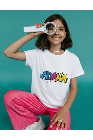 Renkli Adana Baskılı Tişört Adana Baskılı Tişört Adana T-shirt Yetişkin Unisex Tişört Beyaz