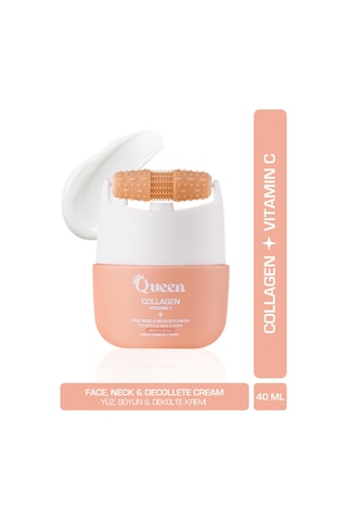 Kolajen + C Vitamini Yüz Boyun Dekolte Kremi Masaj Başlıklı Sıkılaştırıcı 40 Ml
