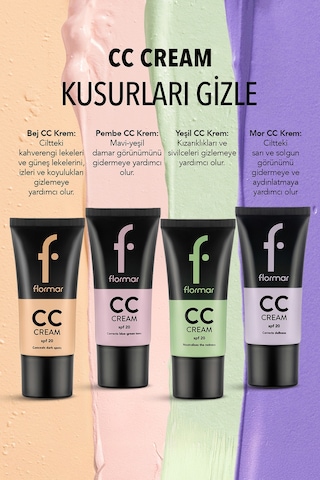 Flormar Kızarık Görünüm Önlemeye Yardımcı Cc Krem - Cc Cream - Cc02 Antiredness - 8690604534715