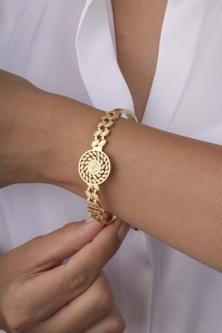 Gümüş Pazarım Reşat Altın Görünümlü Altın Kaplama Kadın Çelik Kelepçe Bileklik Renkli