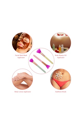 Hangfox 3 Adet Silikon Yüz Maskesi Fırçası Seti - Yumuşak Vücut Kremi Maske Uygulama Aracı - Hijyenik Cilt Bakımı Araçları Beyaz