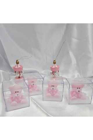Ayıcıklı Pembe Mum Hediyelik