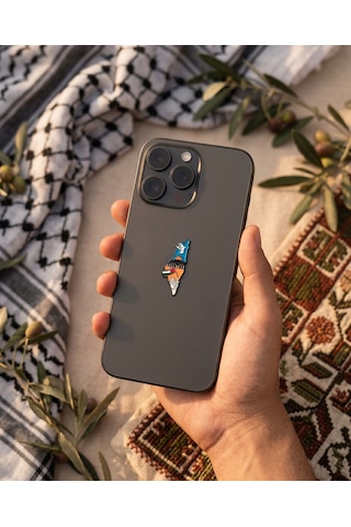 Anka Kanatlarında Kubbetu S-sahra Filistin Haritası 3d Telefon Arka Süs A300124