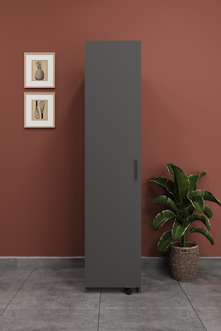 Lüks Çok Amaçlı Kiler Dolabı %100 Mdf Erzak Organizer Mutfak Dolabı Mk19 Koyu Gri