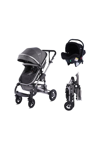 Baby Storch - Seyahat Sistem Bebek Arabası 3 İn 1 - Gri/siyah Renk