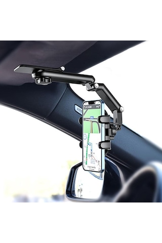 Seametal Güneşlik Araç Telefonu Tutucu 3-ortak 360 Derece Dönen Telefon Montaj Navigasyon Evrensel 4-7 Inç Akıllı Telefon Standı