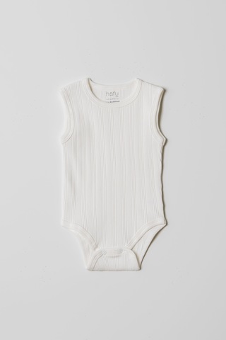 Hafy Baby 2 Li, Bisiklet Yaka, Kolsuz, Yazlık Erkek Bebek Zıbını / Body Takımı Beyaz - Yeşil
