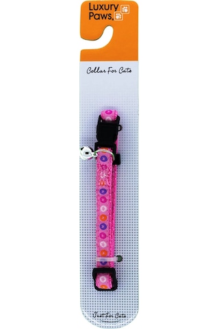 Luxury Paws Desenli Kedi Boyun Tasması Pembe 10mm-30CM