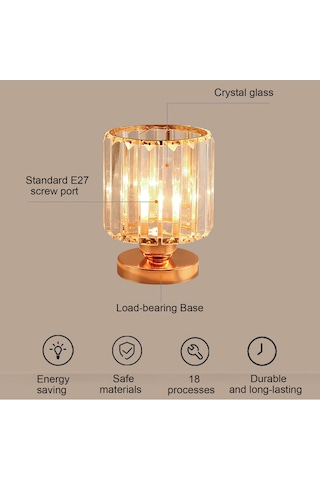 Yaozixa Kristal Avize - Yatak Odası, Koridor Ve Banyo İçin Şık Tavan Aydınlatması, E27 Duy Ampul Hariç Altın