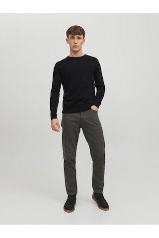 Jack & Jones Erkek Bisiklet Yaka Triko Kazak - Emil - 12208364 Siyah
