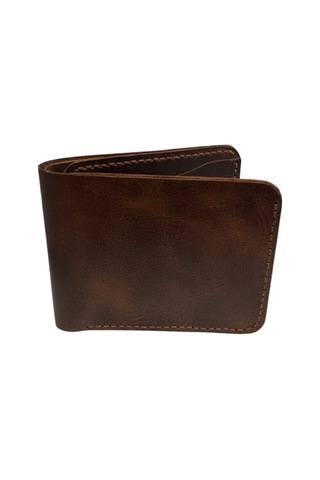 Parla Leather Bifold El Yapımı Hakiki Deri Baba Cüzdanı Taba