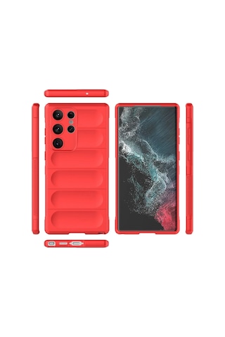 Gld-spt- Newface Samsung Uyumlu Galaxy S23 Ultra Kılıf Optimum Silikon - Kırmızı