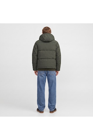 Jack & Jones Erkek Ayarlanabilir Bagcikli Kapüsonlu Puffer Ceket - Galaxy - 12303930 Rosin