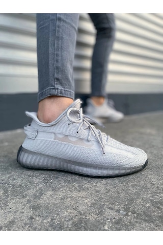 Mevese Morven Erkek , Kadın Triko Sneaker Ayakkabı Günlük Bağcıklı Hafif Spor Modeli - Gri