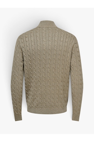 Only & Sons Onslouı Reg 12 Cabel Half Zıp Knıt Noos Erkek Kahverengi Kazak - 22033763